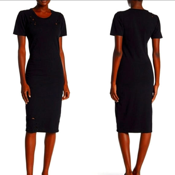 Abound Dresses & Skirts - Abound Black Distressed Midi XXL